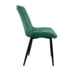 Hans Velvet Chair Green HLR57 + Black Legs - Image 3