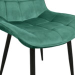 Hans Velvet Chair Green HLR57 + Black Legs - Image 5