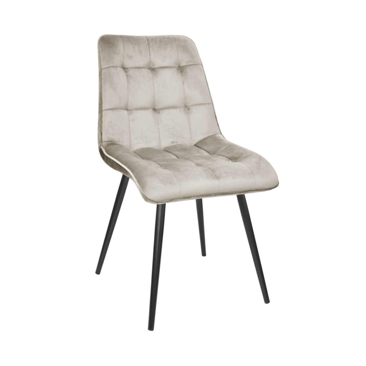 Capella (Hlr22) Velvet Grey + Black Legs Chair