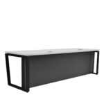 Office Manager Table 2600*800 Discover the Office Manager Table 2600*800, ideal for modern offices! With a welded metal frame and a melamine chipboard top, this table offers a functional and aesthetic design. Customize the materials and colors to perfectly match your workspace. Adjust the height and maintain organization with the cable management system.