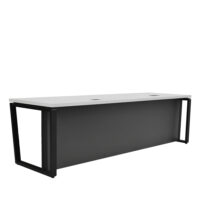 Office Manager Table 2600*800 Discover the Office Manager Table 2600*800, ideal for modern offices! With a welded metal frame and a melamine chipboard top, this table offers a functional and aesthetic design. Customize the materials and colors to perfectly match your workspace. Adjust the height and maintain organization with the cable management system.