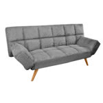 LM-58 Grey Velvet Extensible Sofa - Image 2