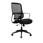 Office Armchair Hari Black Discover the Hari Black office chair, the ideal choice for an ergonomic workspace. Comfortable and modern, this chair provides optimal support and excellent ventilation, perfect for hours spent at the desk. Adjust the height and tilt for a pleasant working experience!