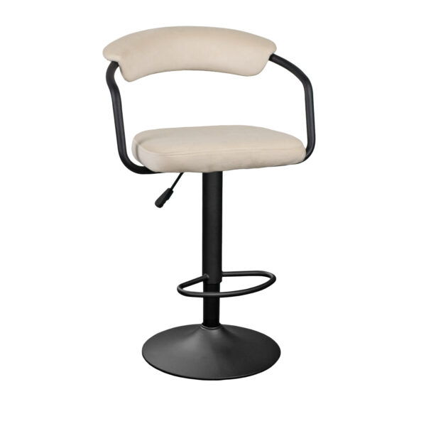 Bar Stool SB-31 Velvet Camel + Black Leg Discover the SB-31 camel beige velvet bar stool, perfect for the kitchen or office. It features a modern design, enhanced comfort, and height adjustment to suit any preference. It combines elegance and durability with quality ergonomic support.