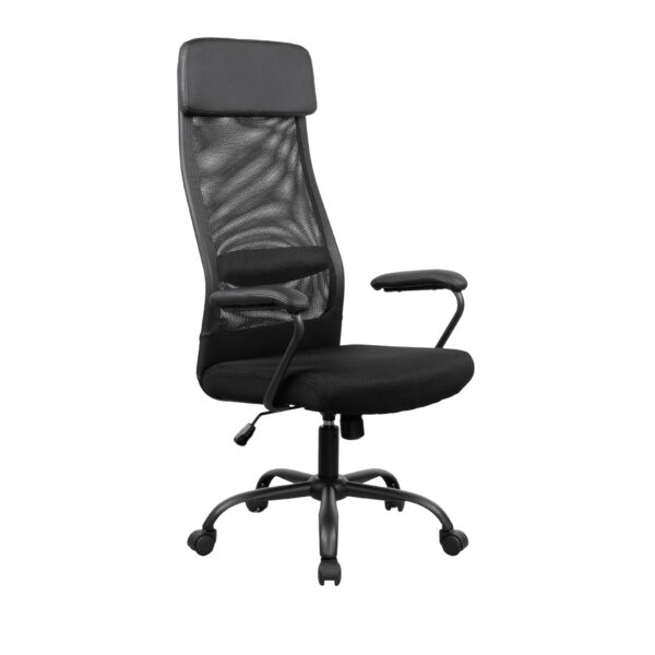 Office Armchair F-65F Black Discover the F-65F Black office chair, perfect for comfort and elegance at the office. With a metal frame, Tilt mechanism, and ergonomic design, it offers support and adjustability. Ideal for daily work, it fits perfectly in any modern workspace.
