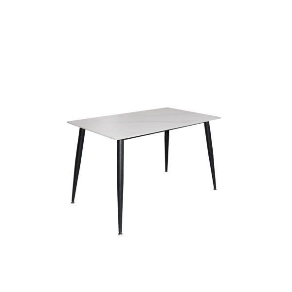 Masa Alma White Descoperă masa Alma White, ideală pentru bucătăria ta! Cu un design modern și un blat din ceramică elegant, această masă compactă (120 cm x 75 cm) oferă stabilitate și durabilitate. Perfectă pentru spații mici, îmbină estetica cu funcționalitatea!