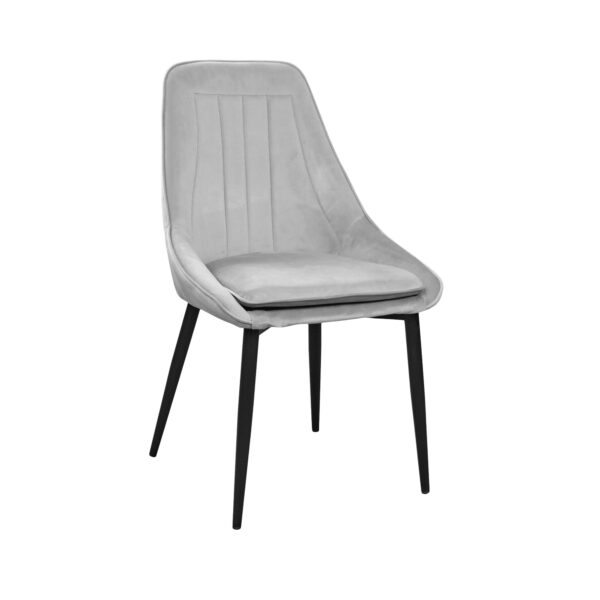 FLORIDA Chair Light Grey (HLR14) Velvet Discover the Florida Light Grey Chair (HLR14), elegant and comfortable, perfect for your kitchen. The plywood construction and light grey velvet upholstery ensure durability and a sophisticated look. Add a touch of refinement and comfort to your dining experience!