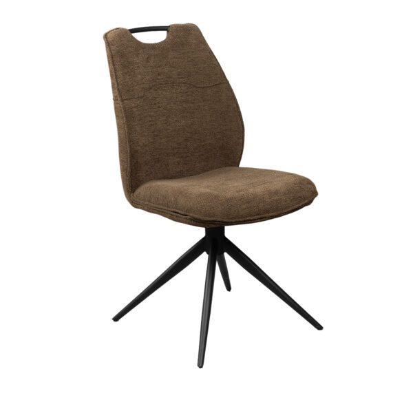 Tedy Brown Chair Discover the Tedy Brown chair, perfect for the kitchen or office. With a modern design and fabric upholstery, it offers comfort and durability. Its rotating functionality and the elegance of the brown shade make it ideal for any decor. Choose style and comfort with Tedy Brown!