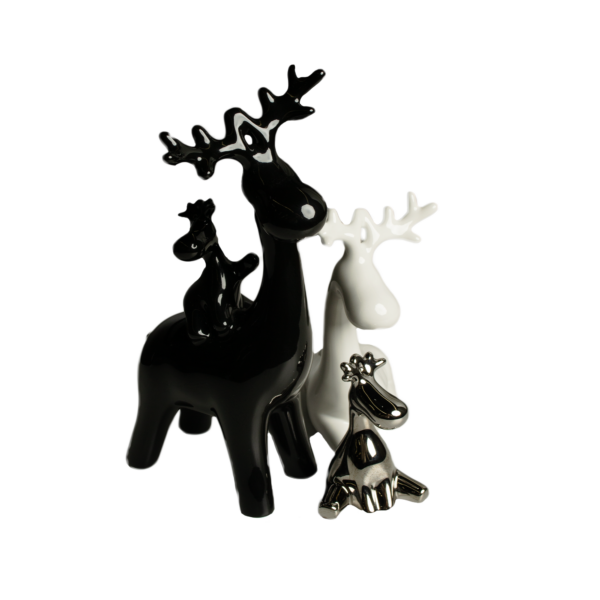 Набор Deco Cerbi Black & White Набор Deco Cerbi Black & White добавит элегантность любому интерьеру. Три керамические фигурки в черном, белом и сером создают гармоничный стиль. Идеально для мебели в гостиной, детской и офисе. Стильный подарок и уникальный декоративный элемент.