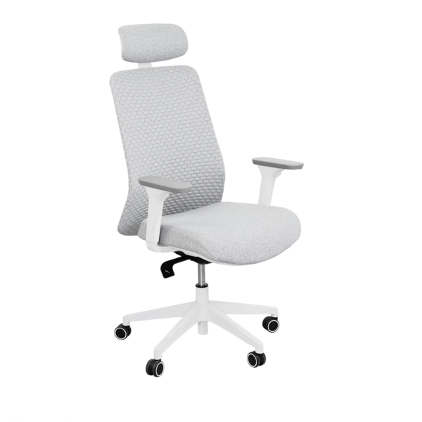 Gino Grey Office Armchair The Gino office chair offers ergonomic comfort with a modern design and quality materials. The adjustable Multiblock mechanism, 3D armrests, and adjustable lumbar support ensure a personalized and comfortable experience. Ideal for the office, it combines durability with flexibility!
