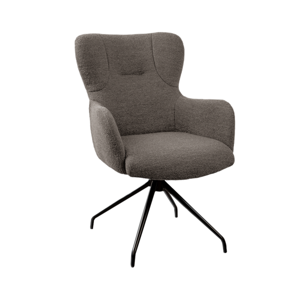Bond Alpine Dark Brown 18 Rotating Returnable Chair Discover the Bond Alpine chair – an elegant and comfortable choice for any space. Upholstered in refined fabric, with a seat and backrest made of plywood and polyurethane foam, this chair offers optimal comfort. The metal frame ensures stability, while the 360° swivel mechanism with automatic return adds mobility. Ideal for the office, living room, or dining area, the Bond Alpine combines modern design with functionality.