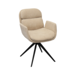 Aura Light Pink Chair Discover the Aura chair – the ideal combination of modern design and comfort. With an ergonomic seat and backrest upholstered in high-quality fabric, and a durable metal frame, this 360° rotating chair offers superior comfort for any dining or office space. Perfect for a relaxing sitting experience!