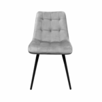Capella Chair Velvet Light Grey HLR14 + Black Legs - Image 2