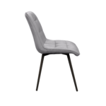 Capella Chair Velvet Light Grey HLR14 + Black Legs - Image 3
