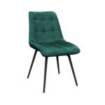 Capella Chair Velvet Dark Green HLR57 + Black Legs Discover the Capella chair in dark green velvet, perfect for your kitchen! With sturdy metal legs and an elegant design, this chair offers the comfort you desire. Available in other colors as well, transform your interior with this refined piece!